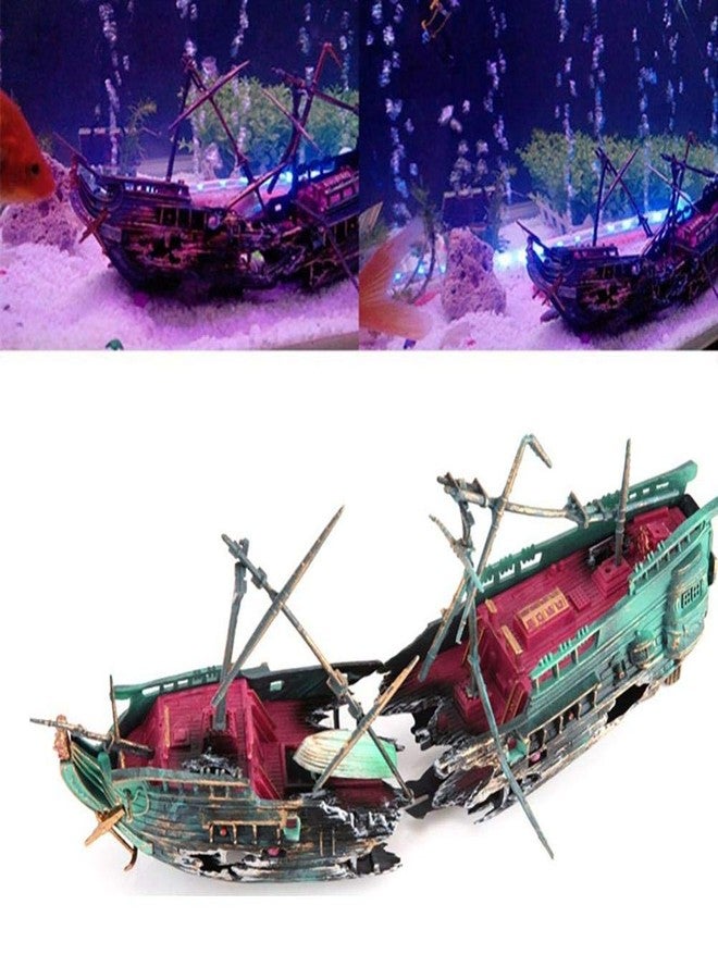 Srliya Aquarium Ornaments Ship 27 * 11 * 13 Aquarium Shipwreck Decorations Set - Image 5
